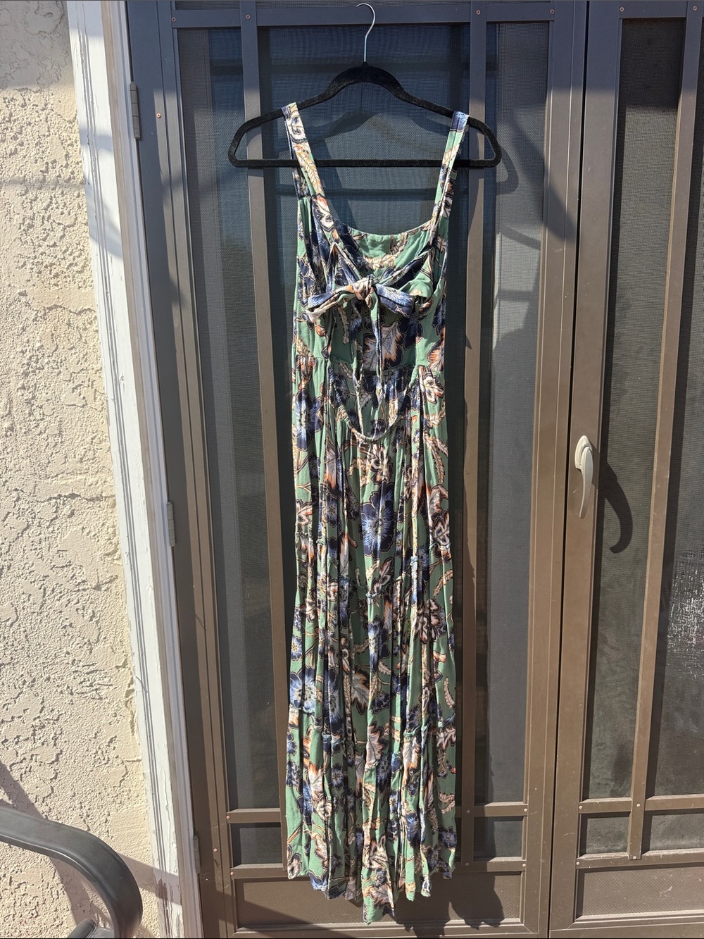 O'Neill Green Floral Tiered Maxi Dress - Picture 2 of 5